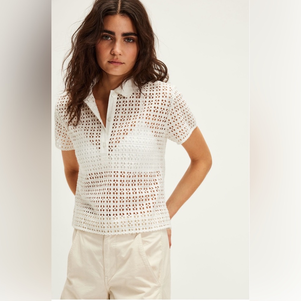 NWT Free People Anna eyelet top - XL